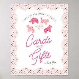 Rosa Frosted Animal Cookies Sprinkle Cards & Gifts Poster