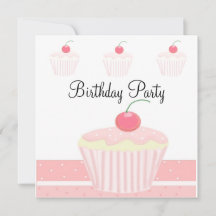 Rosa Frosted Cupkaka Birthday