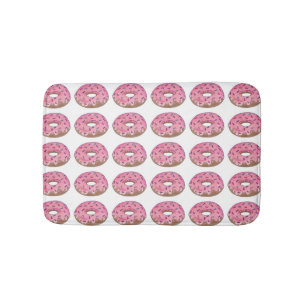 Rosa Frosted Donut Doughnut Sprinkles Breakfast Badrumsmatta