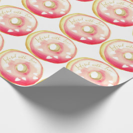 Rosa Frosted Donut ’Infused with Kärlek’ Template Presentpapper