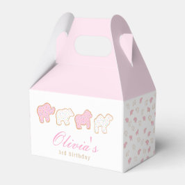 Rosa Frosted sprinkle Animal Cookie födelsedagsgäs Presentaskar