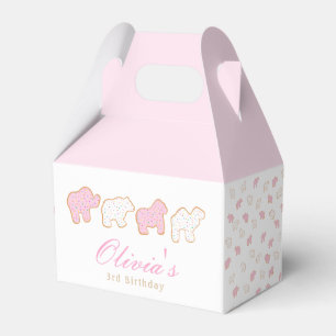 Rosa Frosted sprinkle Animal Cookie födelsedagsgäs Presentaskar