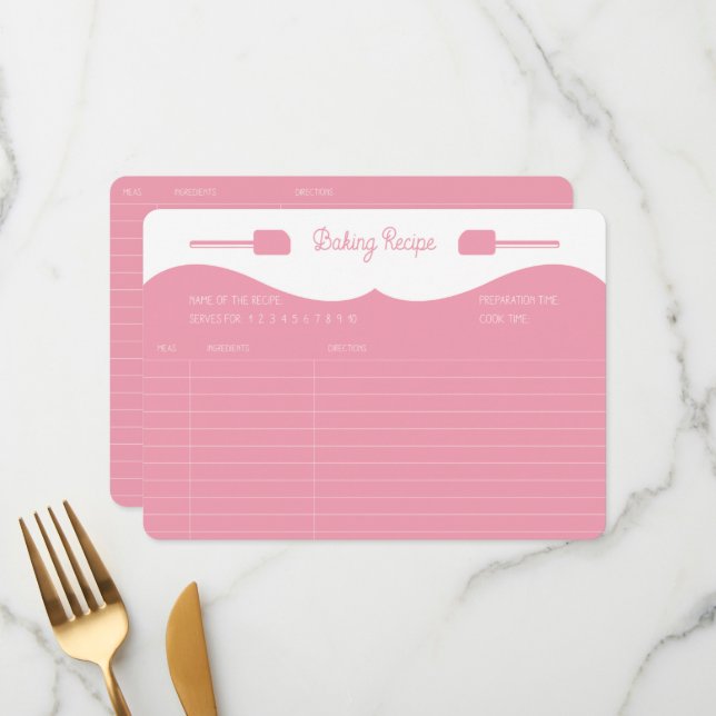 Rosa Frosting Baking Recipe Card. Meny (Fram/Back In Situ)