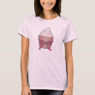 Rosa Frosting Cuptårta Dessert Foodie Bake Sale Tee