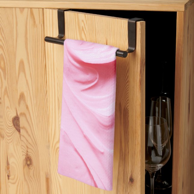 Rosa Frosting Swirl Kökshandduk (Thirds Fold)