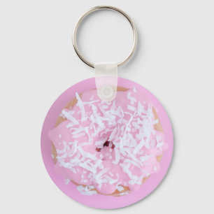 Rosa frostiserad nyckelkedja för kokokossprinkles nyckelring