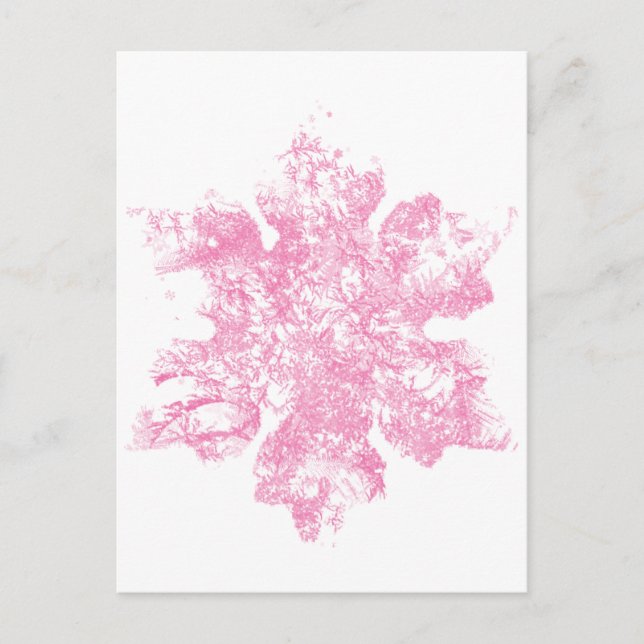 Rosa Frosty Snowflake-design Vykort (Framsida)