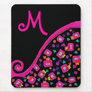 ROSA FUCHSIA BLACK ABSTRAKT DECO MONOGRAM MUSMATTA