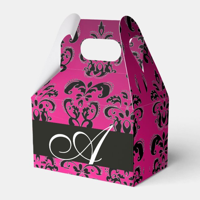 ROSA, FUCHSIA BLACK,LILA DAMASK WHITE MONOGRAM PRESENTASKAR (Framsidan Sidan)