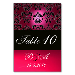 ROSA,FUCHSIA BLACK,VITE LILA DAMASK MONOGRAM BORDSNUMMER
