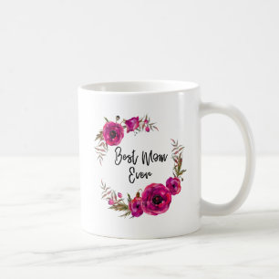 Rosa Fuchsia Blommigt Poppies WAN Best Mamma någon Kaffemugg