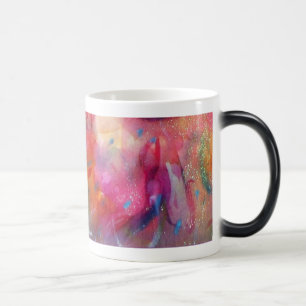 ROSA FUCHSIA BLUE ABSTRAKT MAGISK MUGG