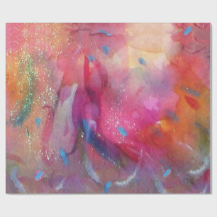 ROSA FUCHSIA BLUE ABSTRAKT WATERCOLOR PRESENTPAPPER