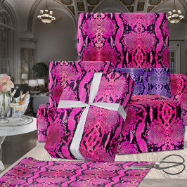 Rosa Fuchsia Boa Constritor Snakeskin Presentpapper