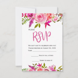 Rosa Fuchsia Botaniskt Blommigt Bröllop OSA-kort OSA Kort