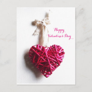 ROSA FUCHSIA BRAIED HEART ,VALENTINS DAG HELG VYKORT