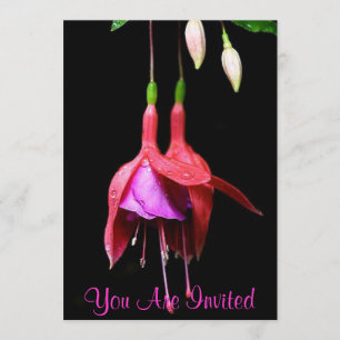 Rosa Fuchsia Flower Inbjudningar