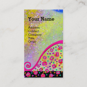 ROSA FUCHSIA GULT LILA ABSTRAKT DECO MONOGRAM VISITKORT