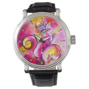 ROSA FUCHSIA GULT WHIMSICAL FLOWERS ARMBANDSUR