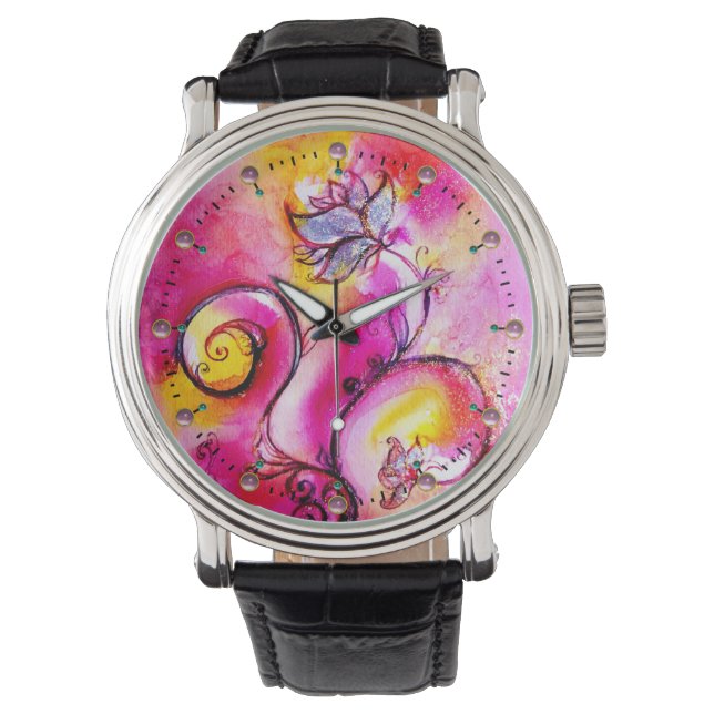 ROSA FUCHSIA GULT WHIMSICAL FLOWERS ARMBANDSUR (Framsida)
