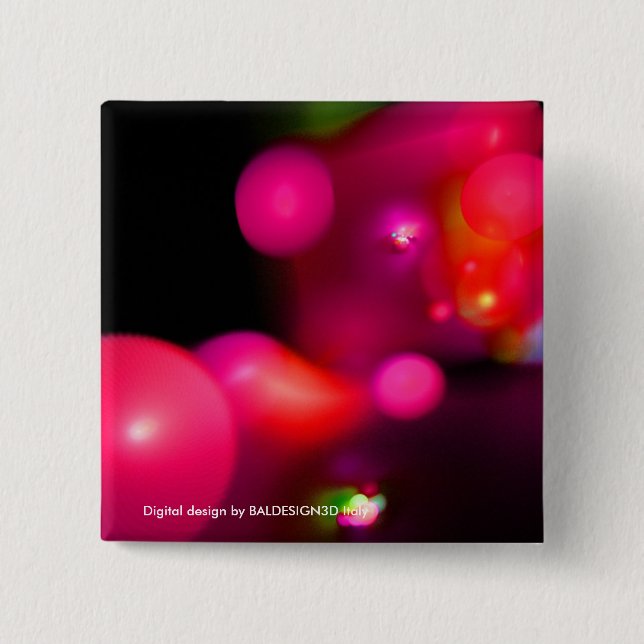 ROSA FUCHSIA LILA BLACK FRACTAL BUBBLES KNAPP (Framsida)