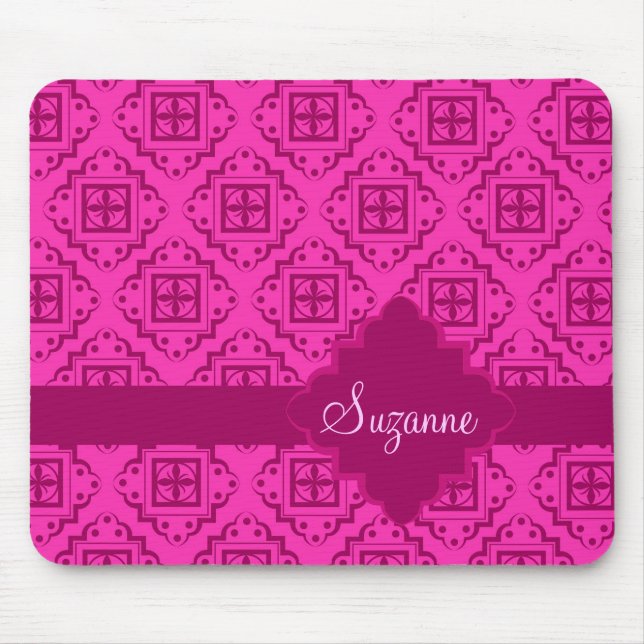 Rosa Fuchsia & Magenta Arabesque Moroccan Graphic Musmatta (Framsidan)
