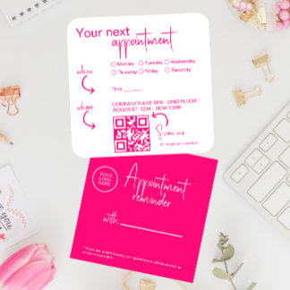 Rosa fuchsia Modern Beauty Salon QR-kod Tidsbeställning Kort