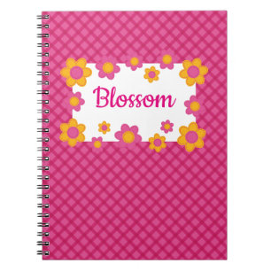 Rosa Fuchsia pläderade söt vår blommigt-design. Anteckningsbok