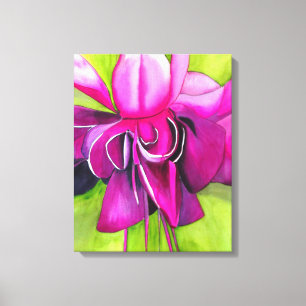 Rosa Fuchsia popart vattenfärgsblomma art Canvastryck