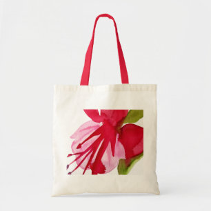 Rosa fuchsia popkonst vattenfärg blomma tygkasse