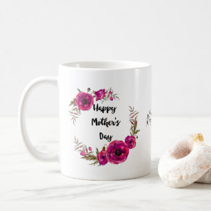 Rosa Fuchsia Poppies Best Mamma - Mors dag Kaffemugg