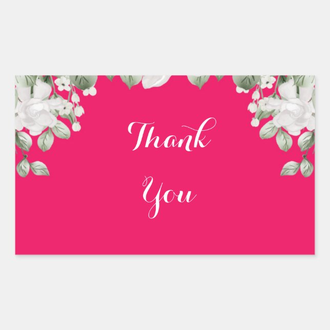 rosa fuchsia rektangulärt klistermärke (Framsida)