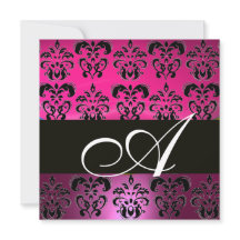 ROSA, FUCHSIA SVART, PURPUR DAMASK VIT MONOGRAM