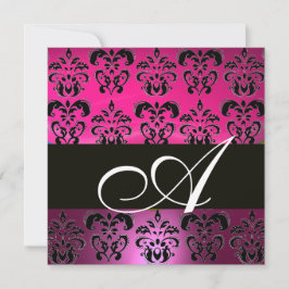 ROSA, FUCHSIA SVART, PURPUR DAMASK VIT MONOGRAM INBJUDNINGAR