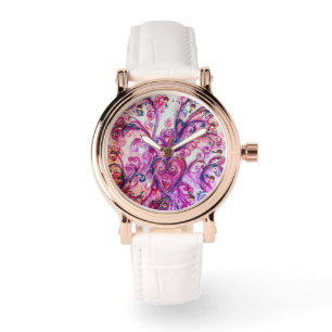 ROSA FUCHSIA WHIMSICAL FLOURISHES with HEART Armbandsur