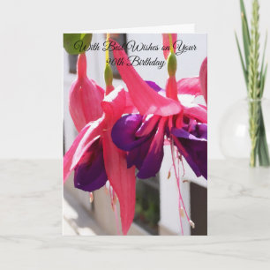 Rosa Fuchsias Blommigt Personlig 90:e födelsedag Kort