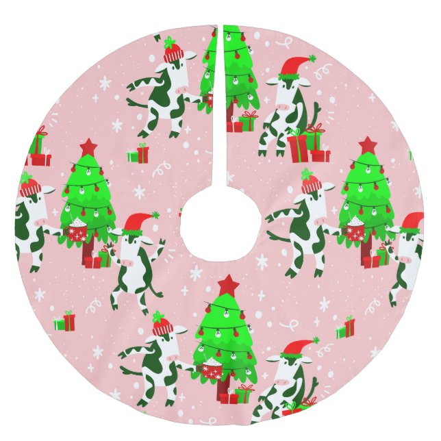 rosa ful julgran ko julgransmatta borstad polyester (Framsidan)