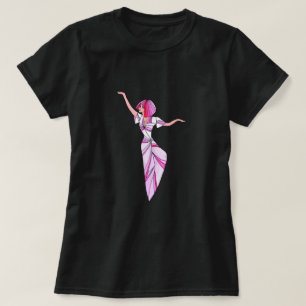 Rosa funky dancer-flicka med rosa hår t shirt