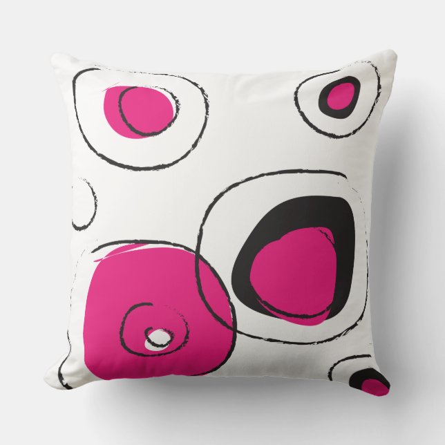 Rosa FUNKY DOTS DESIGN Retro Dekorativ kudde (Framsida)