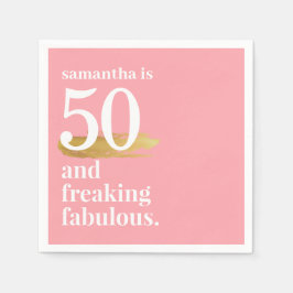 Rosa Funny Fabulous 50:e födelsedagsdagen Personli Pappersservett