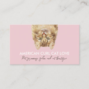 Rosa Funny Pet Sitter American Curl Cat Visitkort
