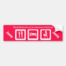 Rosa Funny Shopahol Eat Shop Shop Award Bildekal