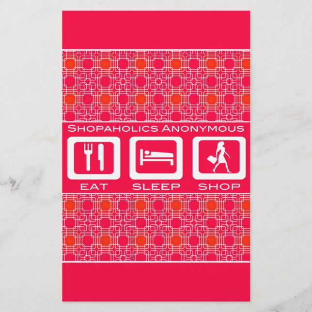 Rosa Funny Shopahol Eat Shop Shop Award Brevpapper (Framsida)