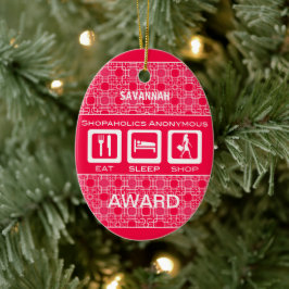 Rosa Funny Shopahol Eat Shop Shop Award Julgransprydnad Keramik