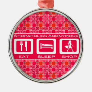 Rosa Funny Shopahol Eat Shop Shop Award Julgransprydnad Metall
