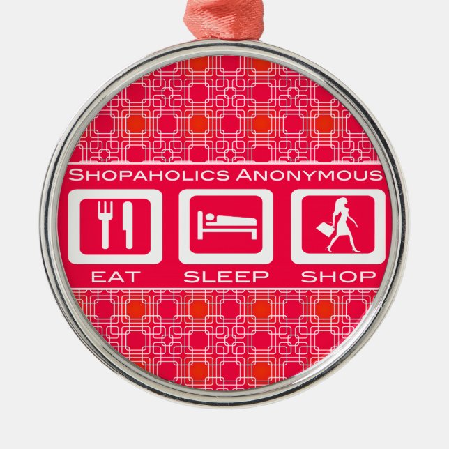 Rosa Funny Shopahol Eat Shop Shop Award Julgransprydnad Metall (Framsidan)