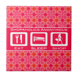 Rosa Funny Shopahol Eat Shop Shop Award Kakelplatta
