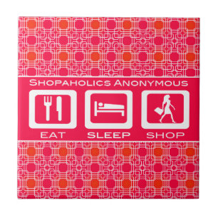 Rosa Funny Shopahol Eat Shop Shop Award Kakelplatta