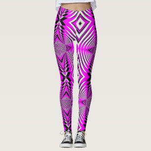 Rosa Fuschia Mönster Handmade made Yoga Byxor Legg