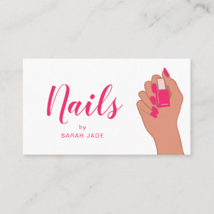 Rosa Fuschia Nail Salon Modern Visitkort
